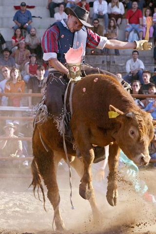 Champion rodeo rider Thad Buford enjoys some yogurt.